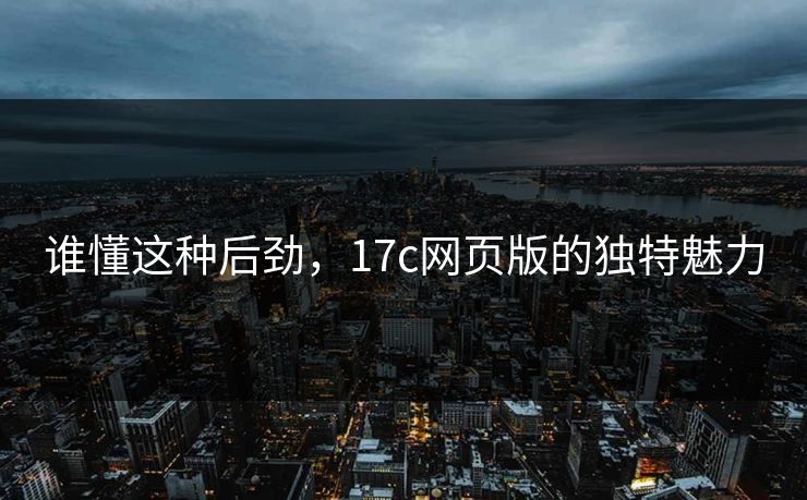谁懂这种后劲，<strong>17C</strong>网页版的独特魅力