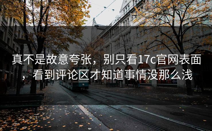 真不是故意夸张，别只看<strong>17C</strong>官网表面，看到评论区才知道事情没那么浅